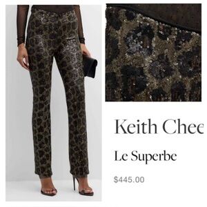 LE SUPERBE Keith Cheetah Sequin Pants